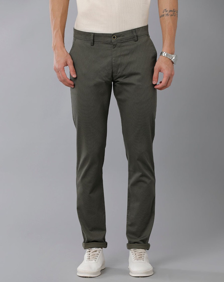 Trousers Classic Polo | Classic Polo Men'S 100% Cotton Moderate Fit Solid Olive Color Trouser | To1-34 B-Olv