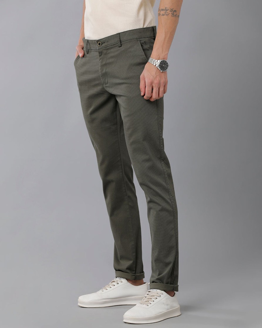 Trousers Classic Polo | Classic Polo Men'S 100% Cotton Moderate Fit Solid Olive Color Trouser | To1-34 B-Olv