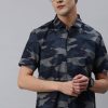 Shirts Classic Polo | Classic Polo Men'S Cotton Half Sleeve Printed Slim Fit Polo Neck Multicolur Woven Shirt | So1-155 B