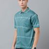 T-Shirts Classic Polo | Classic Polo Men'S Cotton Half Sleeve Striped Authentic Fit Polo Neck Green Color T-Shirt | Ultimo - 319 A