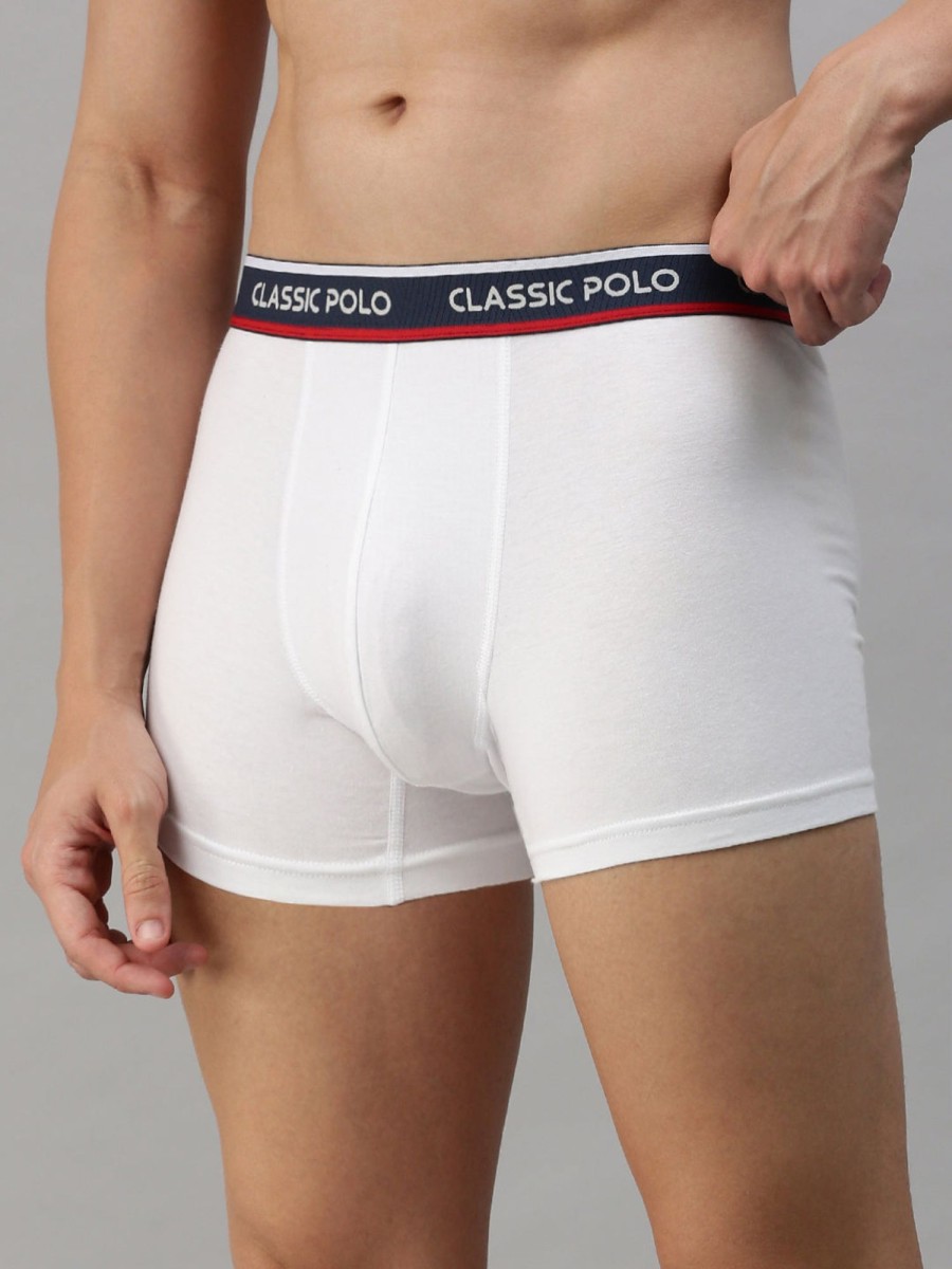 Innerwear Classic Polo | Classic Polo Men'S Modal Solid Trunks | Glance - White & Black (Pack Of 2)