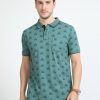 T-Shirts Classic Polo | Classic Polo Mens Cotton Half Sleeves Floral Slim Fit Polo Neck Ash Color T-Shirt | Bello - 227 B Sf P