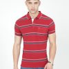 T-Shirts Classic Polo | Classic Polo Mens Casual Red Striped Cotton T-Shirt | F-Adore - 107 A Sf P