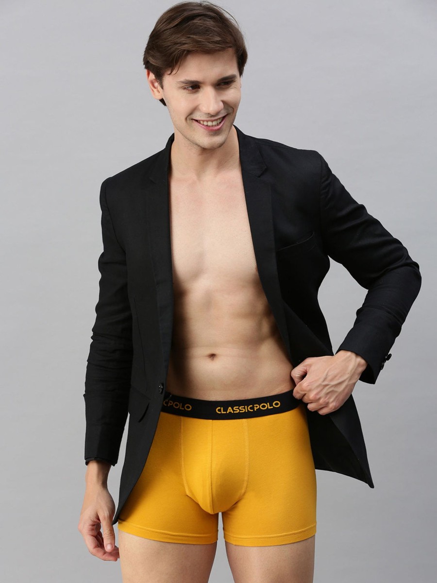 Innerwear Classic Polo | Classic Polo Men'S Modal Solid Trunk | Glance - Yellow