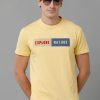 T-Shirts Classic Polo | Classic Polo Men'S Cotton Half Sleeve Printed Slim Fit Round Neck Yellow Color T-Shirt | Baleno - 496 A