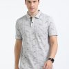 T-Shirts Classic Polo | Classic Polo Mens Cotton Half Sleeves Floral Slim Fit Polo Neck Grey Color T-Shirt | Beau - 224 A Sf P