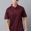 T-Shirts Classic Polo | Classic Polo Men'S Cotton Half Sleeve Striped Authentic Fit Polo Neck Red Color T-Shirt | Ultimo - 317 B