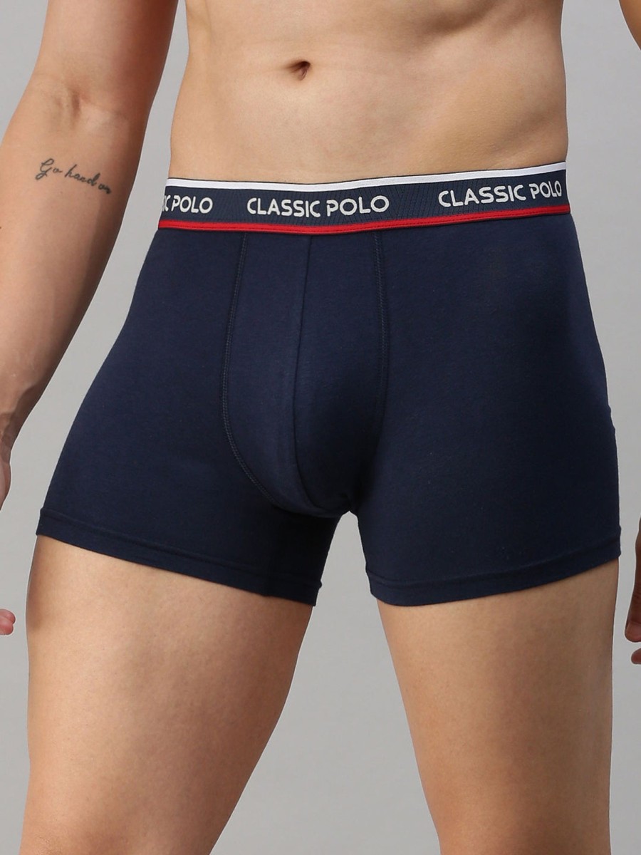 Innerwear Classic Polo | Classic Polo Men'S Modal Solid Trunks | Glance - Blue & Red (Pack Of 2)