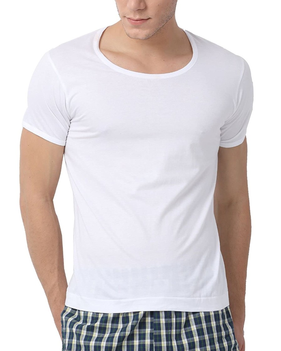 Innerwear Classic Polo | Classic Polo Men'S Cotton Half Sleeve Vests | Cpim-Rns - White