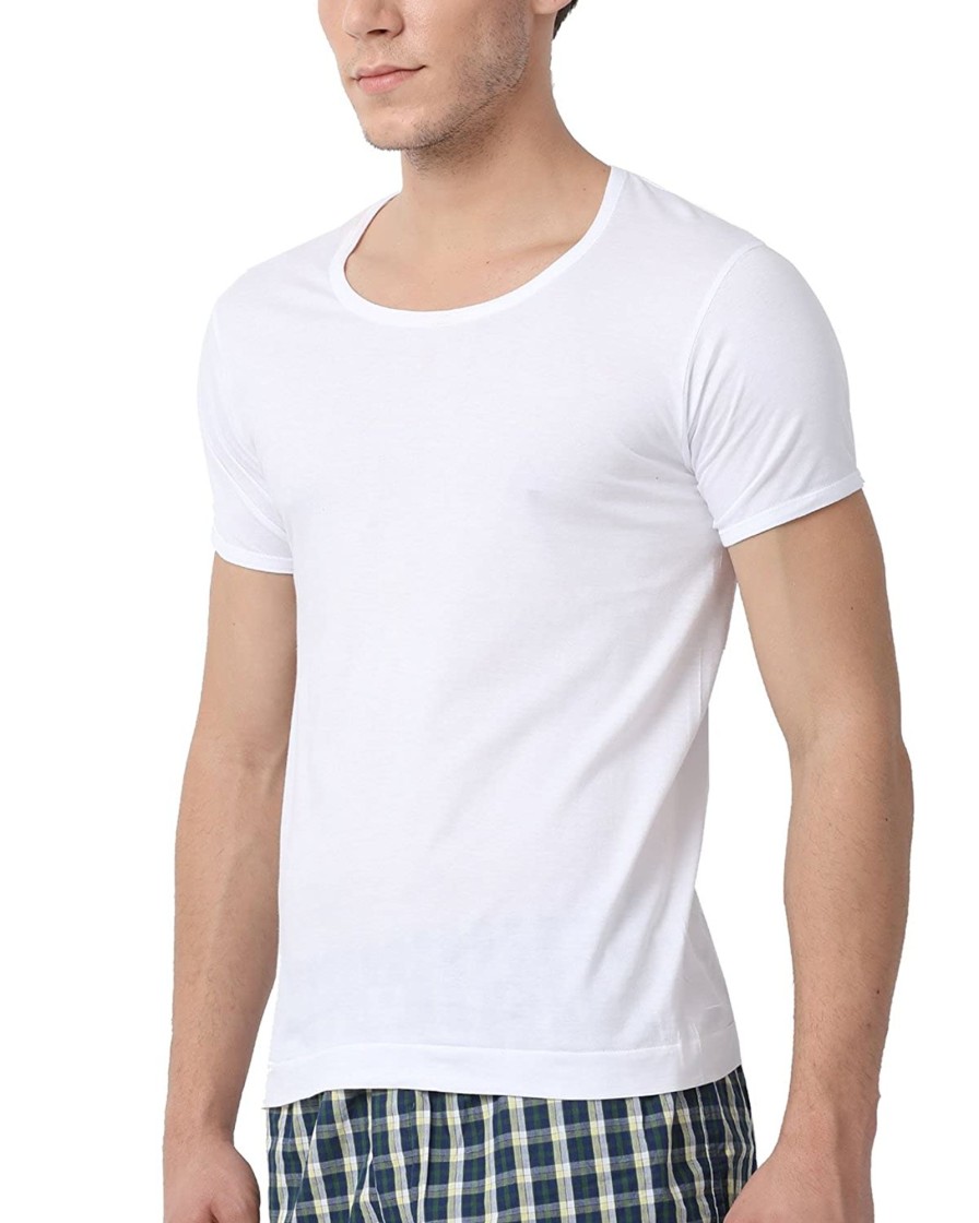 Innerwear Classic Polo | Classic Polo Men'S Cotton Half Sleeve Vests | Cpim-Rns - White