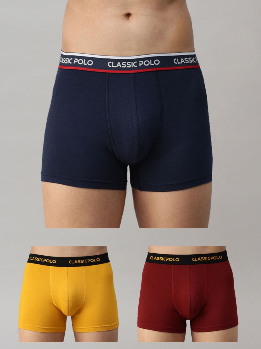 Innerwear Classic Polo | Classic Polo Men'S Modal Solid Trunks | Glance - Multicolor (Pack Of 3)