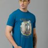 T-Shirts Classic Polo | Classic Polo Men'S Cotton Half Sleeve Printed Slim Fit Round Neck Blue Color T-Shirt | Baleno - 505 A