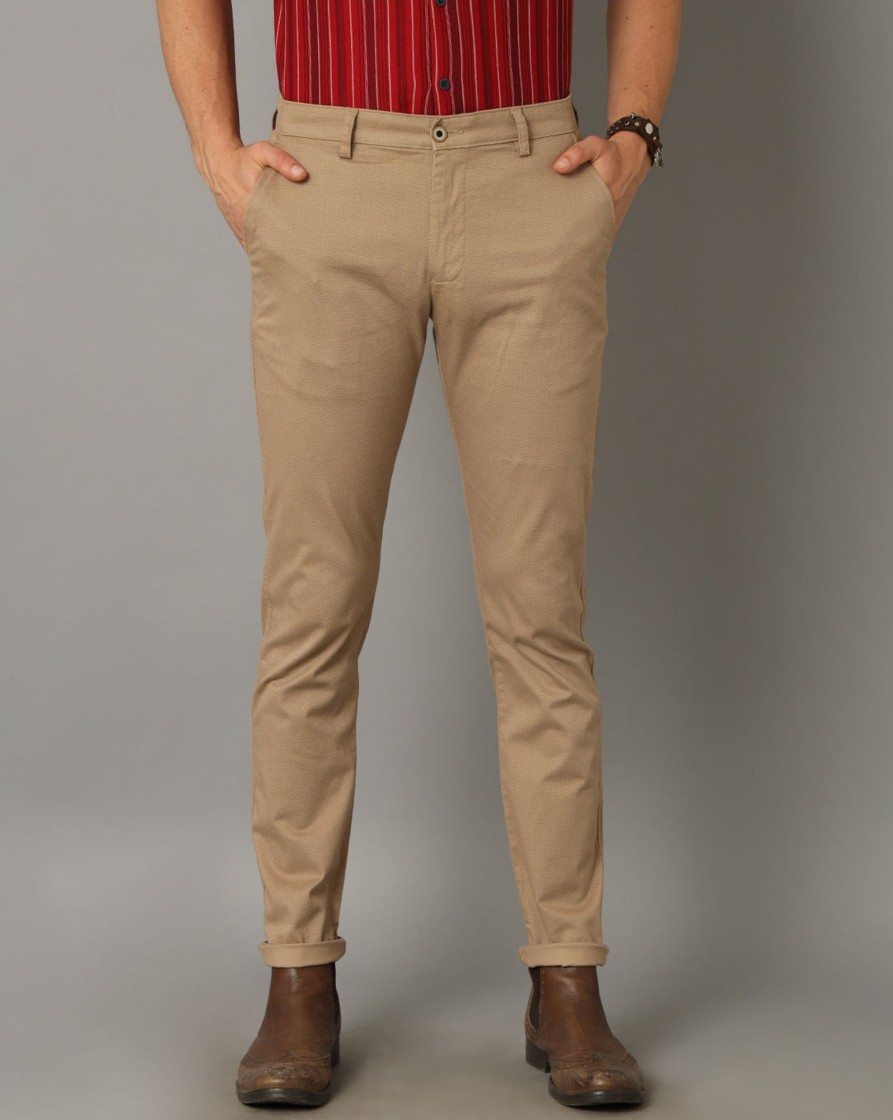 Trousers Classic Polo | Classic Polo Men'S 100% Cotton Moderate Fit Solid Beige Color Trouser | To1-33 A-Beg