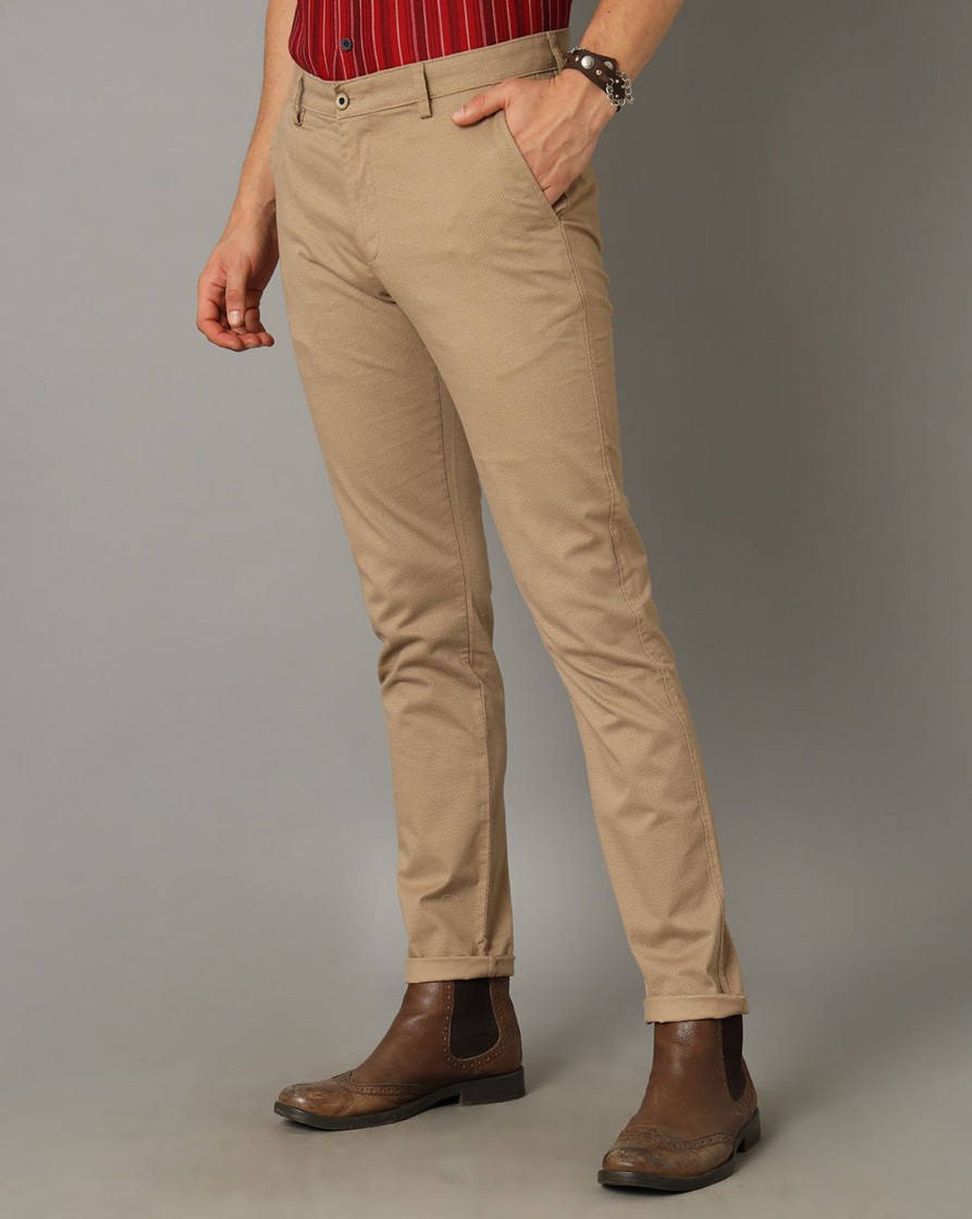 Trousers Classic Polo | Classic Polo Men'S 100% Cotton Moderate Fit Solid Beige Color Trouser | To1-33 A-Beg