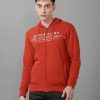 T-Shirts Classic Polo | Classic Polo Mens Cotton Printed Full Sleeve Slim Fit Hooded Neck Red Color Sweat Shirt | Cpss 328 B