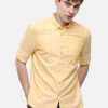 Shirts Classic Polo | Classic Polo Men'S Cotton Yellow Solid Full Sleeve Shirt - Enzo-Yellow-Mf-Fs