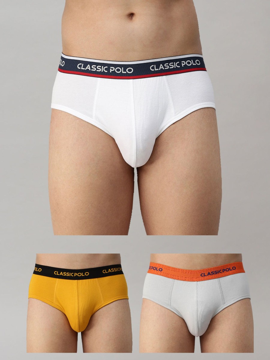 Innerwear Classic Polo | Classic Polo Men'S Modal Solid Briefs | Scarce - Multicolor (Pack Of 3)