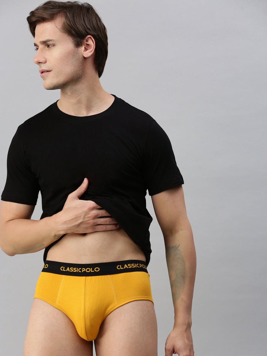 Innerwear Classic Polo | Classic Polo Men'S Modal Solid Brief | Scarce - Yellow