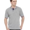 T-Shirts Classic Polo | Classic Polo Men'S Polo Neck Grey Authentic Fit T-Shirt | 4Ssn 224