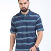 T-Shirts Classic Polo | Classic Polo Mens Cotton Half Sleeves Striped Authentic Fit Polo Neck Blue Color T-Shirt | Mel - 241 A Af P