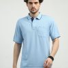 T-Shirts Classic Polo | Classic Polo Men'S Polo Neck Half Sleeve Authentic Fit Cotton T Shirt | Toy-Nova-Powder Blue Af P