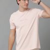 T-Shirts Classic Polo | Classic Polo Men'S Cotton Half Sleeve Solid Slim Fit Round Neck Pink Color T-Shirt | Baleno - 507 A