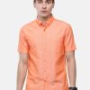 Shirts Classic Polo | Classic Polo Men'S Cotton Orange Solid Half Sleeve Shirt - Enzo-Orange- Hs