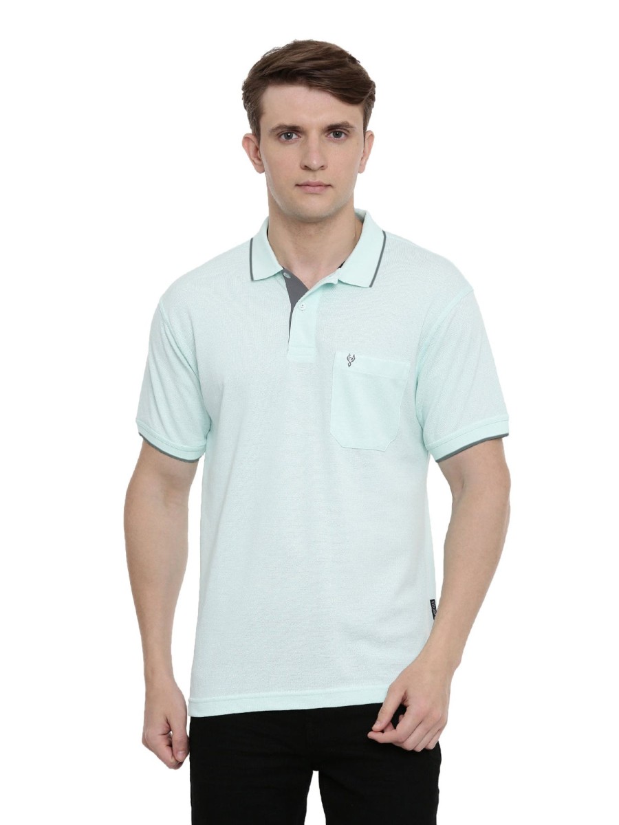 T-Shirts Classic Polo | Classic Polo Men'S Aruba Blue Authentic Fit Polo T-Shirt | 4Ssn 205