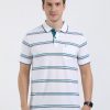 T-Shirts Classic Polo | Classic Polo Mens Cotton Half Sleeves Striped Slim Fit Polo Neck White Color T-Shirt | Adore - 206 A Sf P