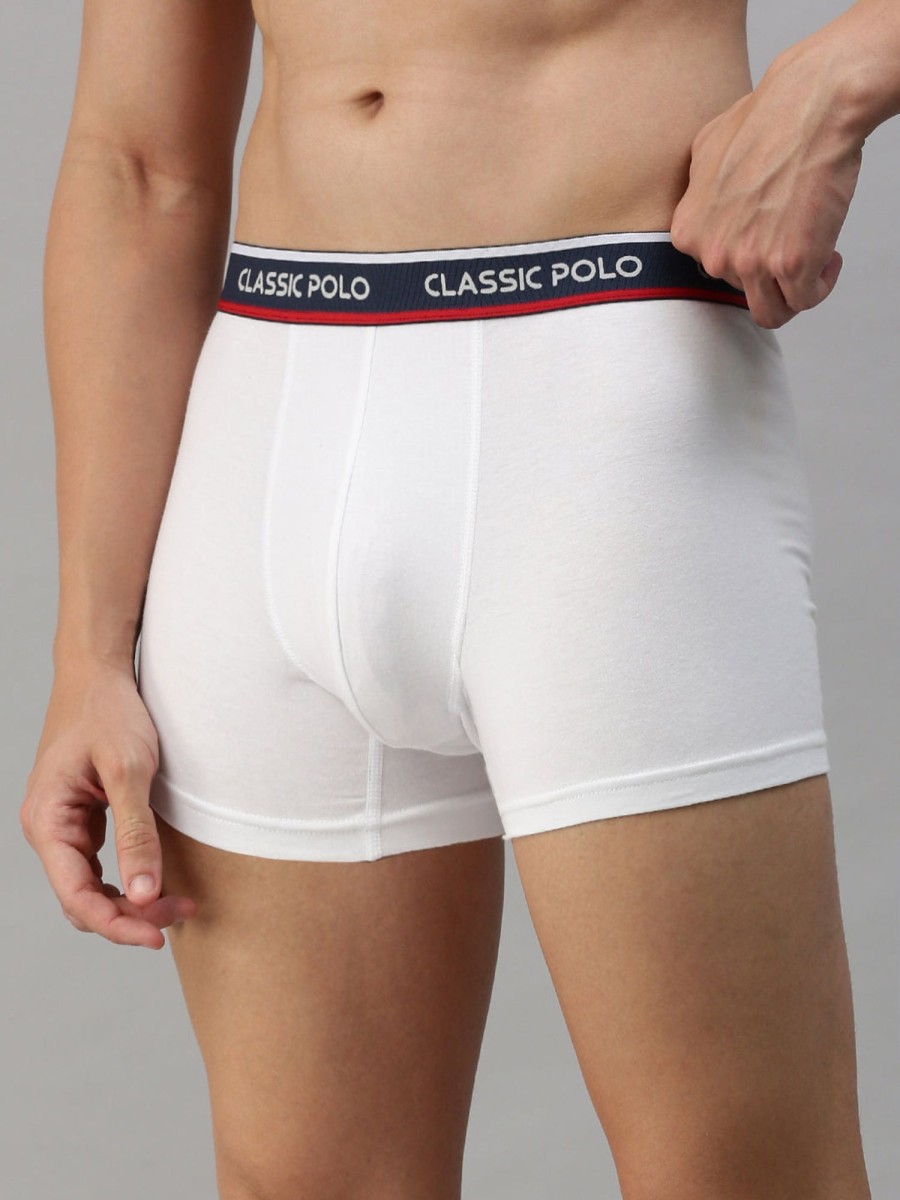 Innerwear Classic Polo | Classic Polo Men'S Modal Solid Trunks | Glance - White (Pack Of 2)