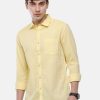 Shirts Classic Polo | Classic Polo Mens Slim Fit Polo Neck Yellow Woven Shirt - Porsh-Yellow Fs