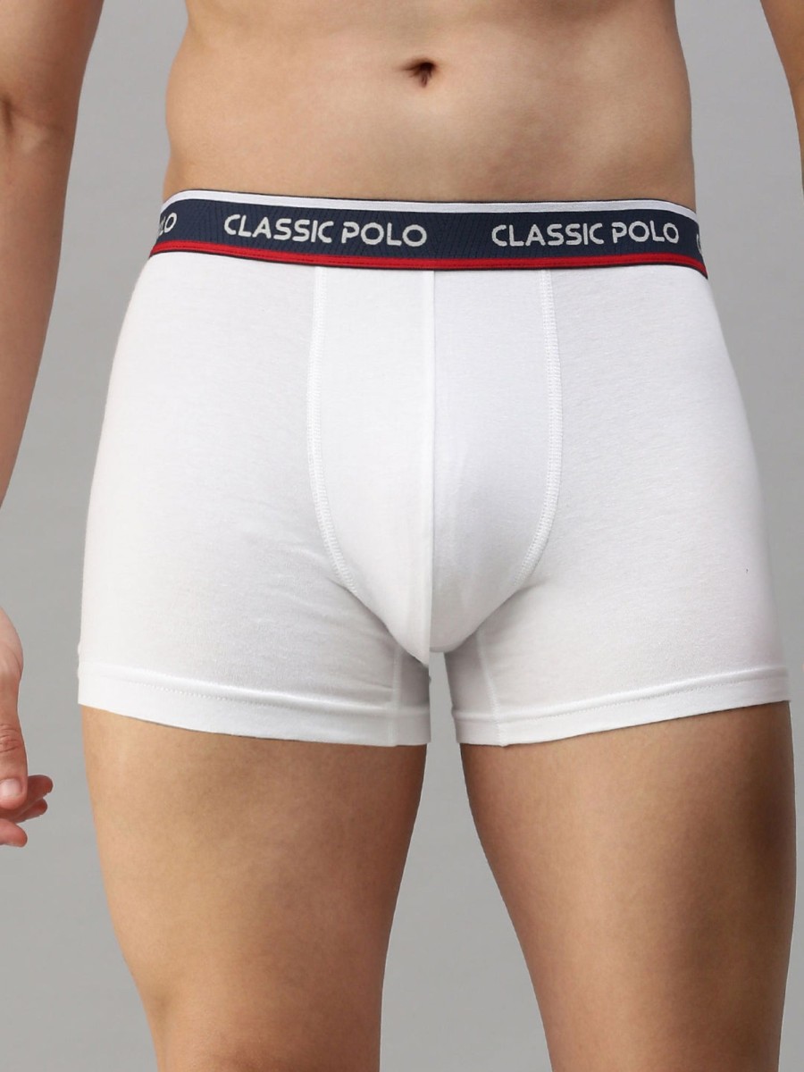 Innerwear Classic Polo | Classic Polo Men'S Modal Solid Trunk | Glance - White