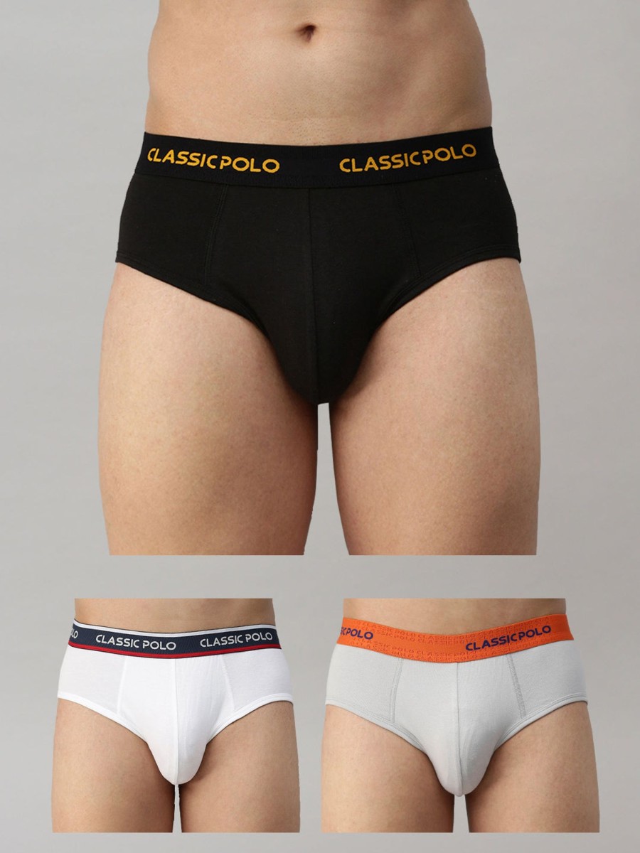 Innerwear Classic Polo | Classic Polo Men'S Modal Solid Briefs | Scarce - Multicolor (Pack Of 3)