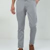 Trousers Classic Polo | Classic Polo Men'S Moderate Fit Cotton Trousers | Cr-Trs-Satin-Lt.Grey Mf Ly