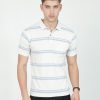 T-Shirts Classic Polo | Classic Polo Mens Casual White Striped Cotton T-Shirt | F-Avon - 114 B Af P