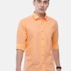 Shirts Classic Polo | Classic Polo Mens Solid Milano Fit Full Sleeve Woven Shirt -Mica Orange Fs