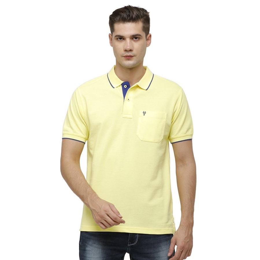 T-Shirts Classic Polo | Classic Polo Men'S Smart Double Pique Polo Half Sleeve Authentic Fit T-Shirt | Nova - Yellow