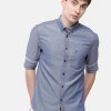 Shirts Classic Polo | Classic Polo Men'S Cotton Navy Solid Full Sleeve Shirt - Enzo-Navy-Fs