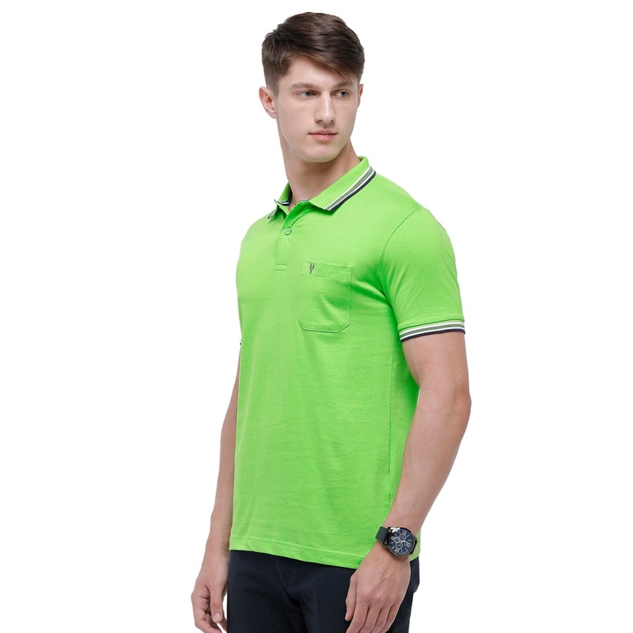 T-Shirts Classic Polo | Classic Polo Men'S Green Sporty Polo Half Sleeve Slim Fit T-Shirt | Pristo - Green