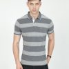 T-Shirts Classic Polo | Classic Polo Mens Casual Grey Striped Cotton T-Shirt | F-Adore - 110 B Sf P