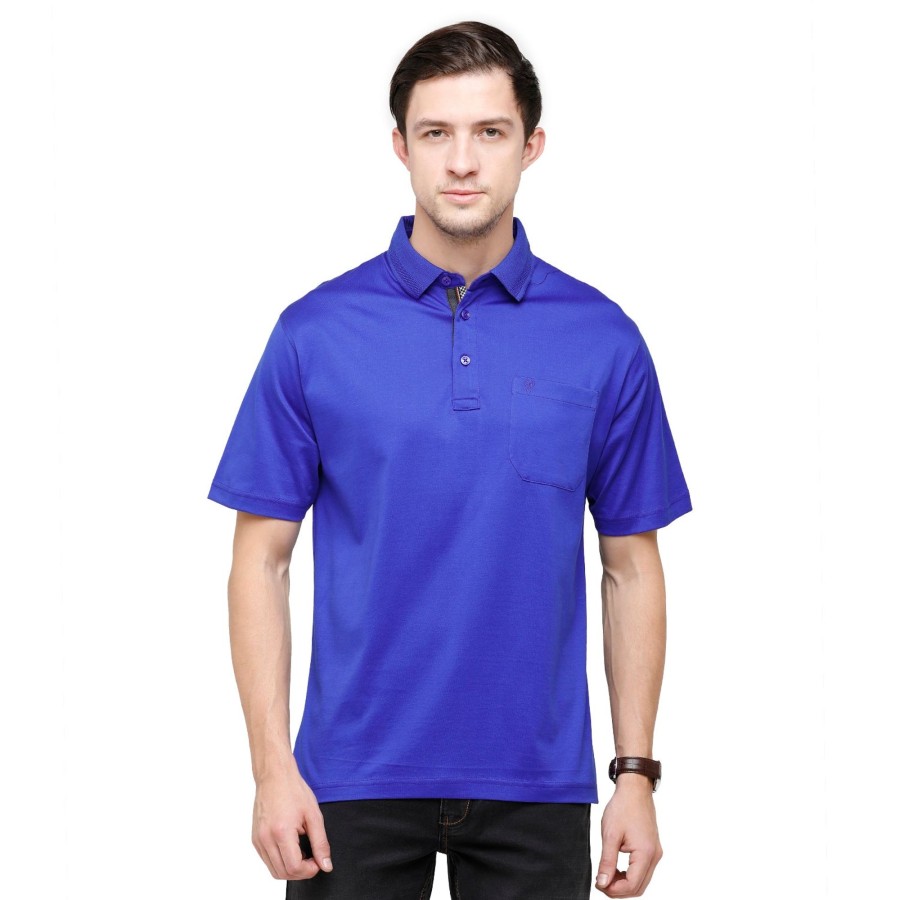 T-Shirts Classic Polo | Classic Polo Men'S Solid Polo Neck Authentic Fit 100% Cotton T-Shirt | Sedos - Snorkel Blue