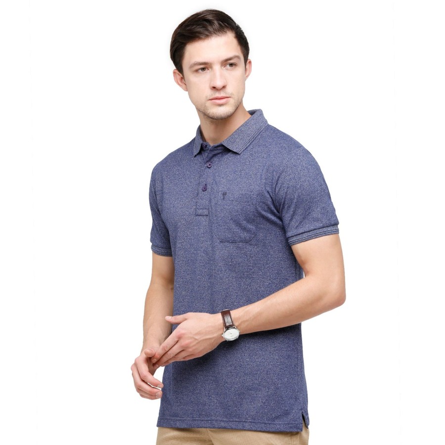 T-Shirts Classic Polo | Classic Polo Men'S Navy Trendy Grindle Polo Half Sleeve Slim Fit T-Shirt | Proten - Navy