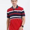 T-Shirts Classic Polo | Classic Polo Mens Cotton Half Sleeves Color Blocked Slim Fit Polo Neck Red Color T-Shirt | Vta - 241 B Sf P