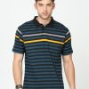 T-Shirts Classic Polo | Classic Polo Mens Cotton Half Sleeves Striped Authentic Fit Polo Neck Black Color T-Shirt | Avon - 550 B Af P