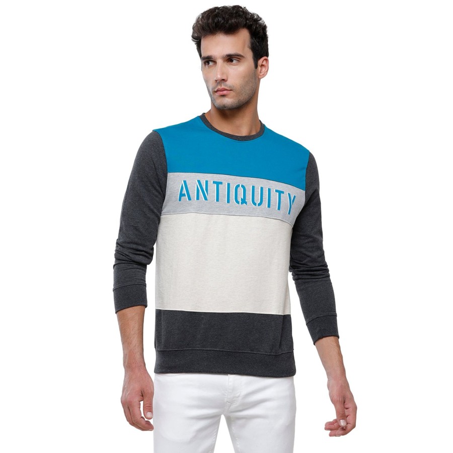 T-Shirts Classic Polo | Classic Polo Men'S Color Block Full Sleeve Multi Round Neck Sweat Shirt - Cpss-315B