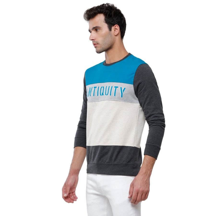 T-Shirts Classic Polo | Classic Polo Men'S Color Block Full Sleeve Multi Round Neck Sweat Shirt - Cpss-315B