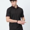 T-Shirts Classic Polo | Classic Polo Mens Cotton Half Sleeves Striped Slim Fit Polo Neck Maroon Color T-Shirt | Scant - 34 B Sf P