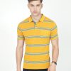 T-Shirts Classic Polo | Classic Polo Mens Casual Mustard Striped Cotton T-Shirt | F-Adore - 103 A Sf P