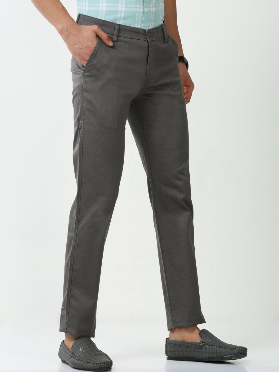 Trousers Classic Polo | Classic Polo Mens Cotton Printed Chiesel Fit Grey Color Trouser | Tbo2-25 A-Gry-Cf-Ly