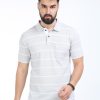 T-Shirts Classic Polo | Classic Polo Mens Cotton Half Sleeves Striped Slim Fit Polo Neck Aqua Color T-Shirt | Adore - 210 A Sf P